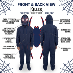 Miles spider onesie - navy - front and back