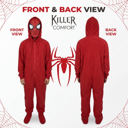 Peter spider onesie - red - front and back
