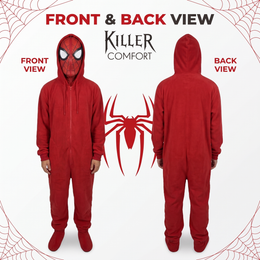 Peter spider onesie - red - front and back